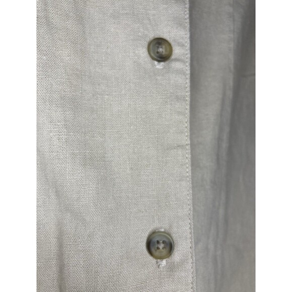 Vintage Ms Lee Linen Blend Tan Sleeveless Button Up Women's XL Minimalist Beachy - Picture 4 of 6
